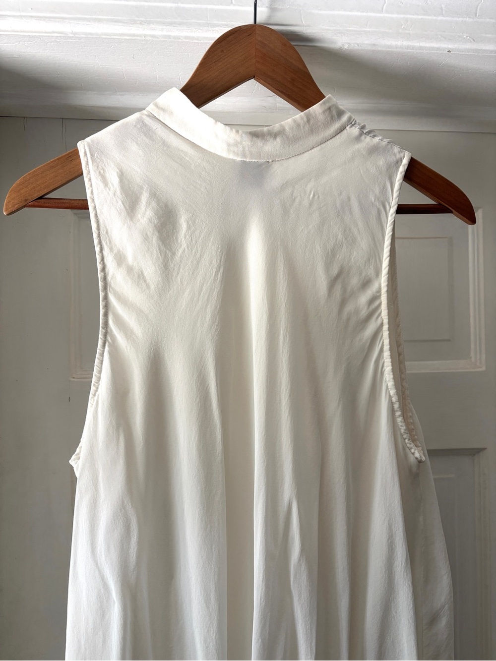 Haute Hippie Sleeveless Silk Tunic Blouse Off White High Low Size L - Picture 9 of 13